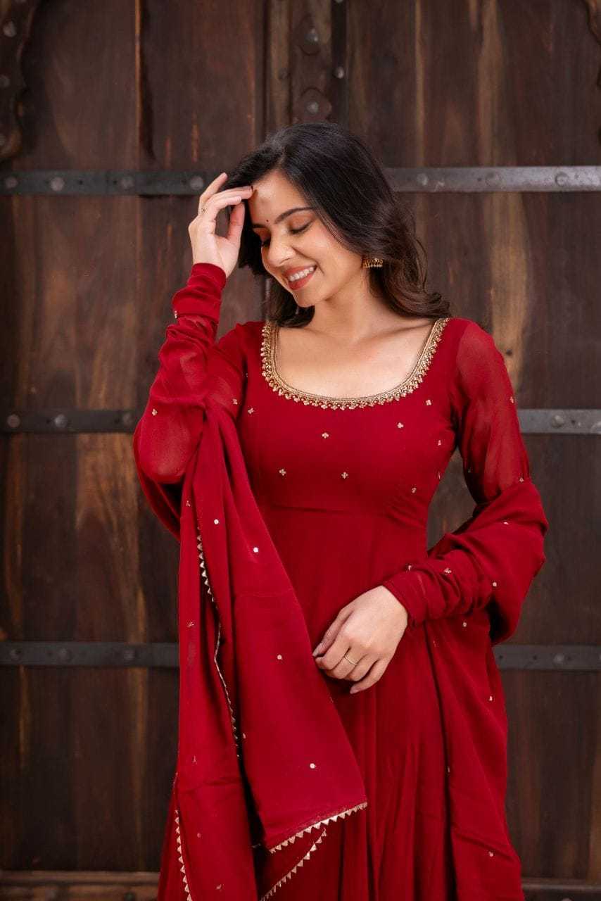 Faux Georgette Party Gown