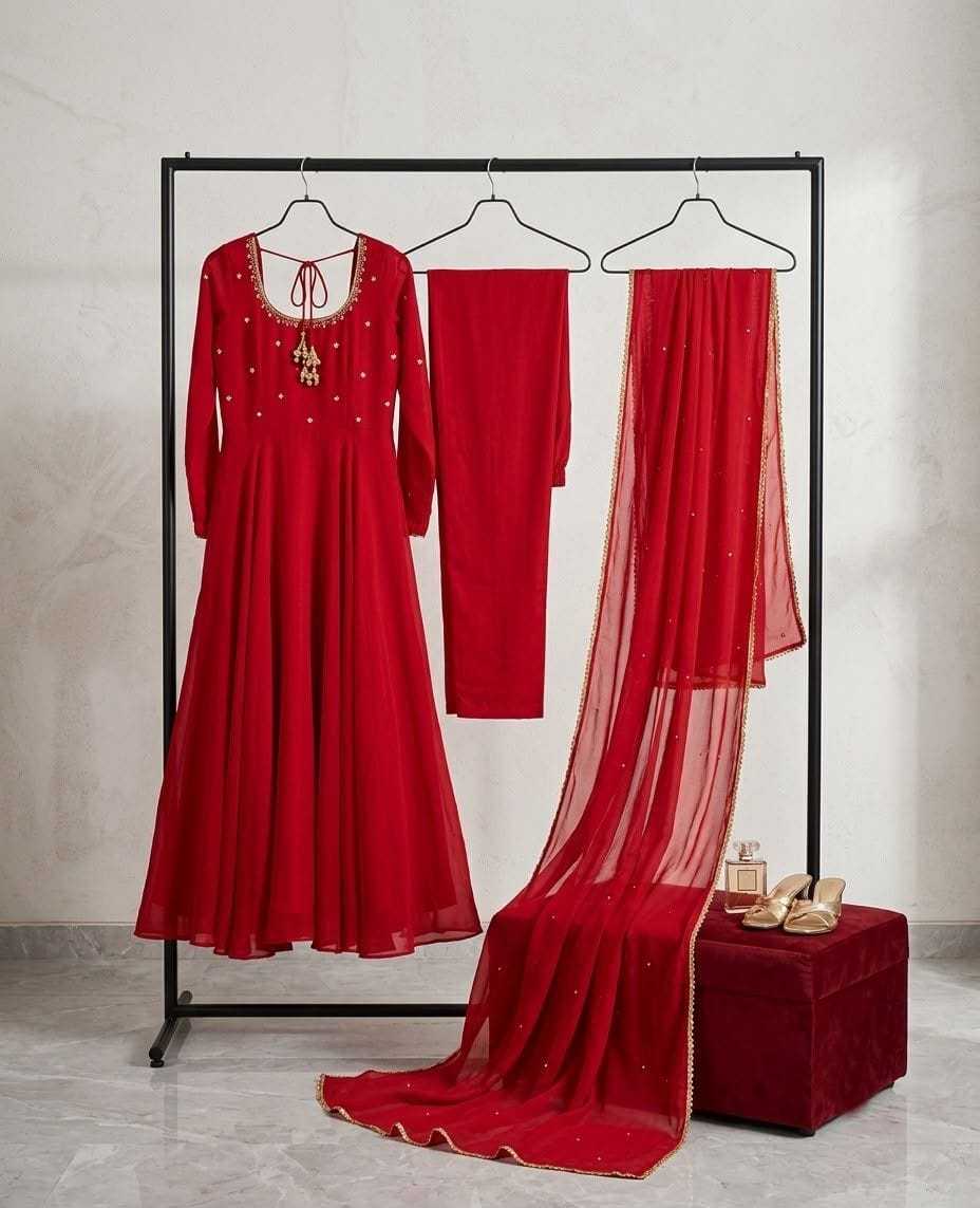 Faux Georgette Party Gown