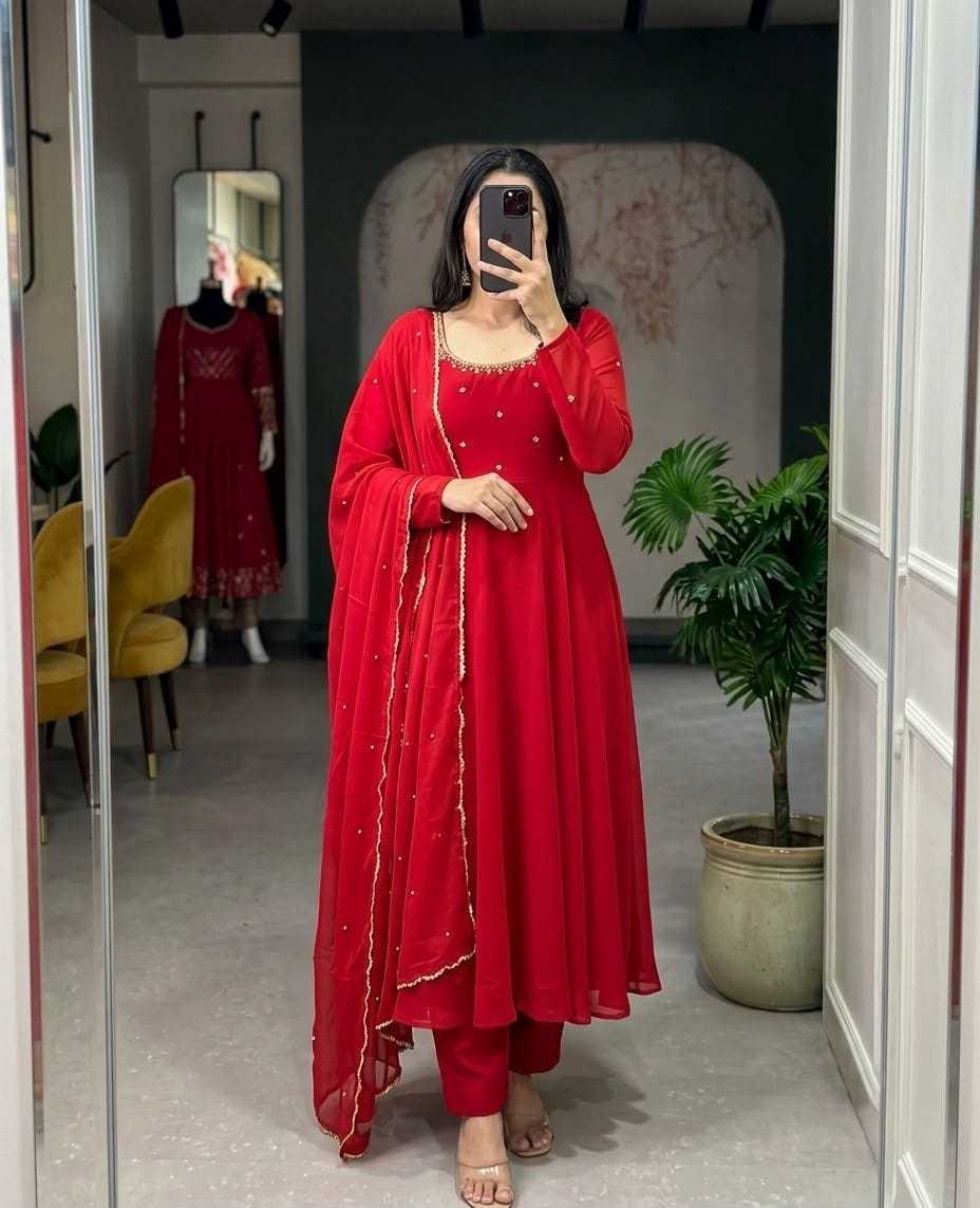 Faux Georgette Party Gown