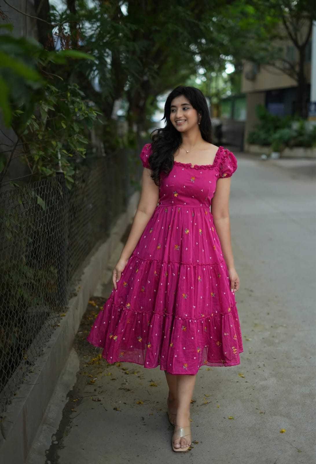 Chanderi Cotton Fancy Gown