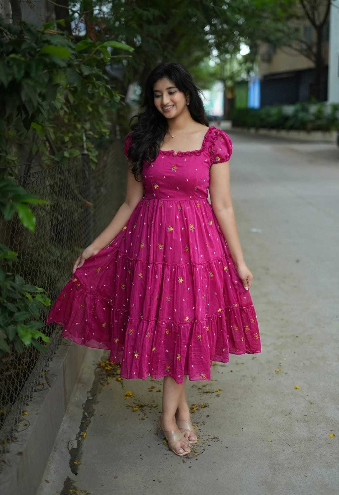 Chanderi Cotton Fancy Gown