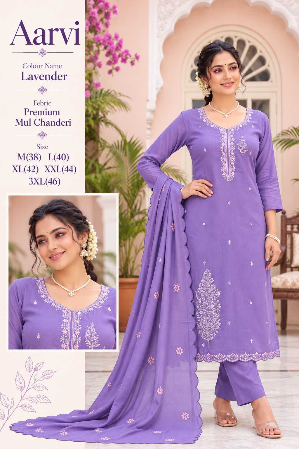 Aarvi Chanderi Cotton Anarkali Suit