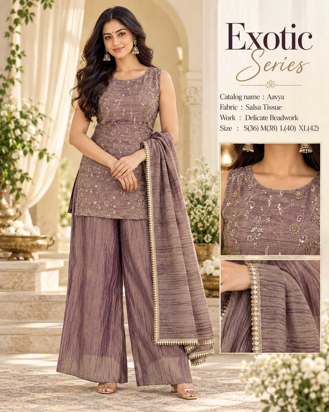 Aavya Tissue Silk Sharara Salwar Suit