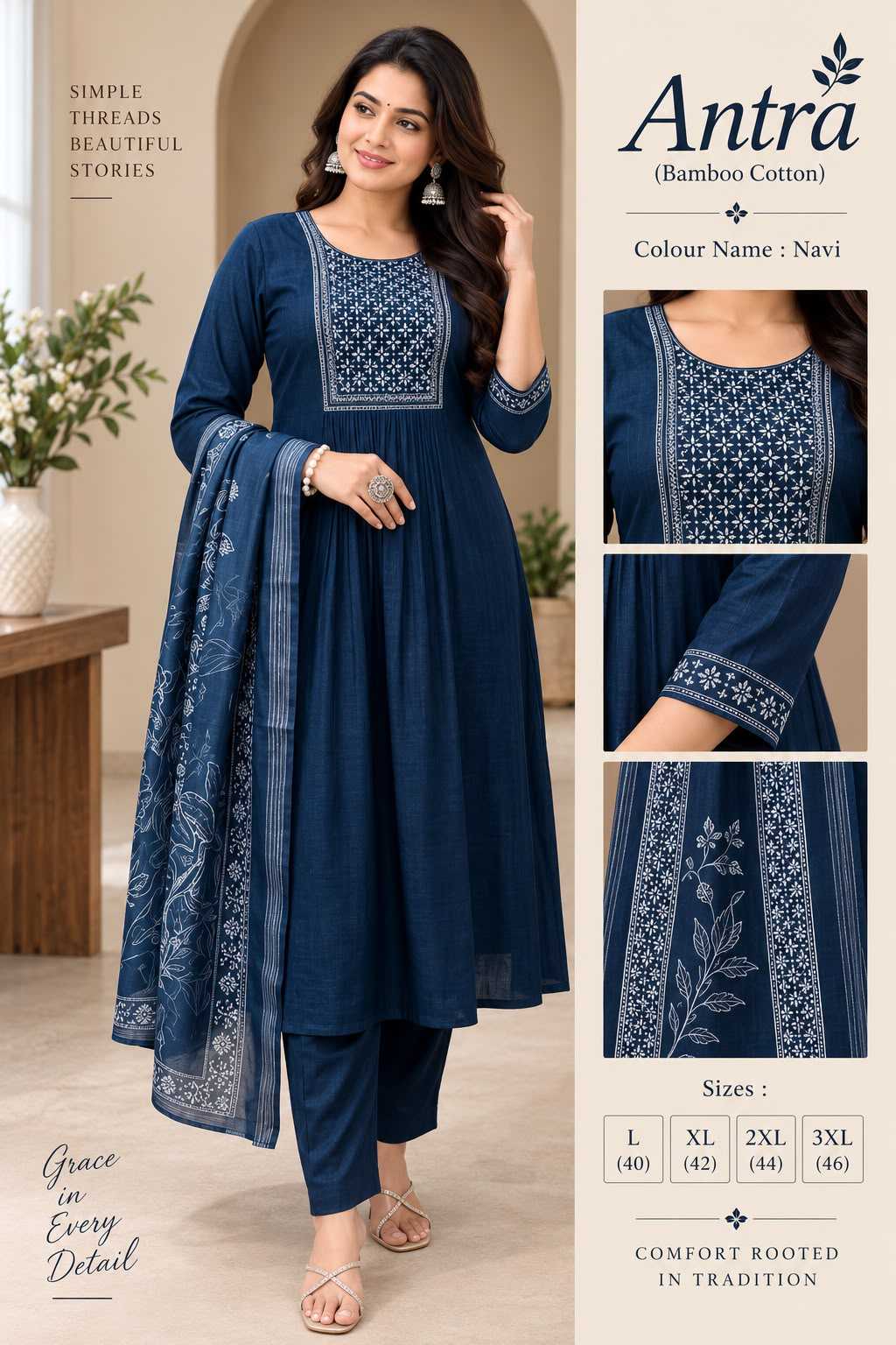 Antra Cotton Party Wear Kurti
