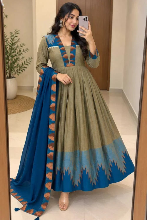 Arya Soft Cotton Silk Anarkali Gown