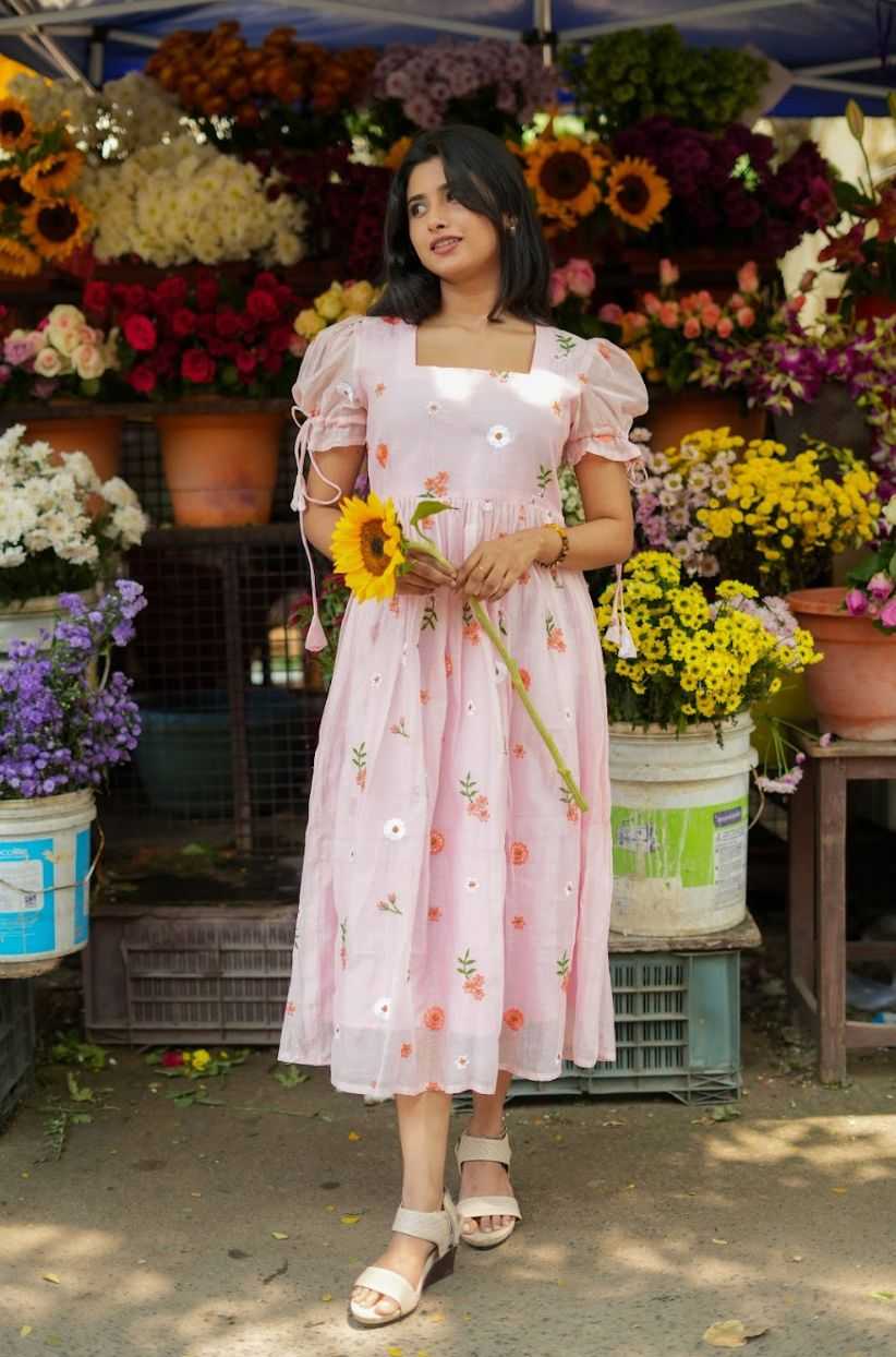 Chanderi Cotton Fancy Gown