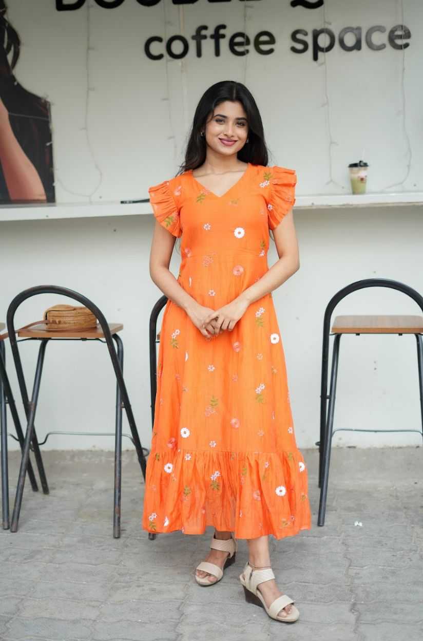 Chanderi Cotton Fancy Gown