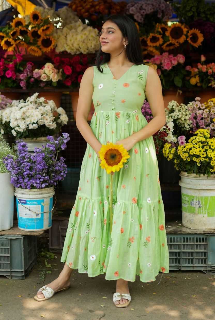 Chanderi Cotton Fancy Gown