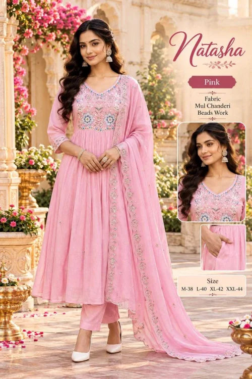 Best Chanderi Cotton Embroidery Suit