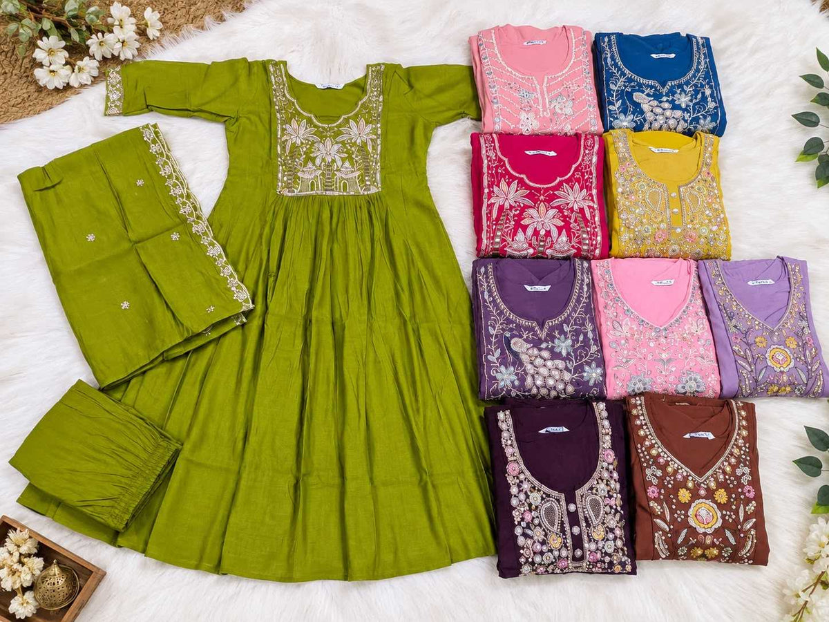 Best Chanderi Cotton Embroidery Suit