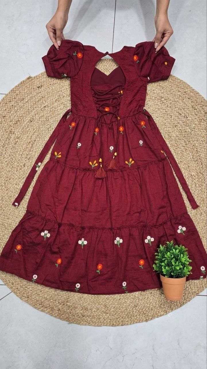 Vichitra Silk Embroidery Gown