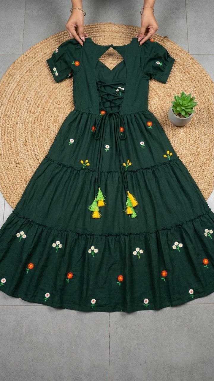 Vichitra Silk Embroidery Gown