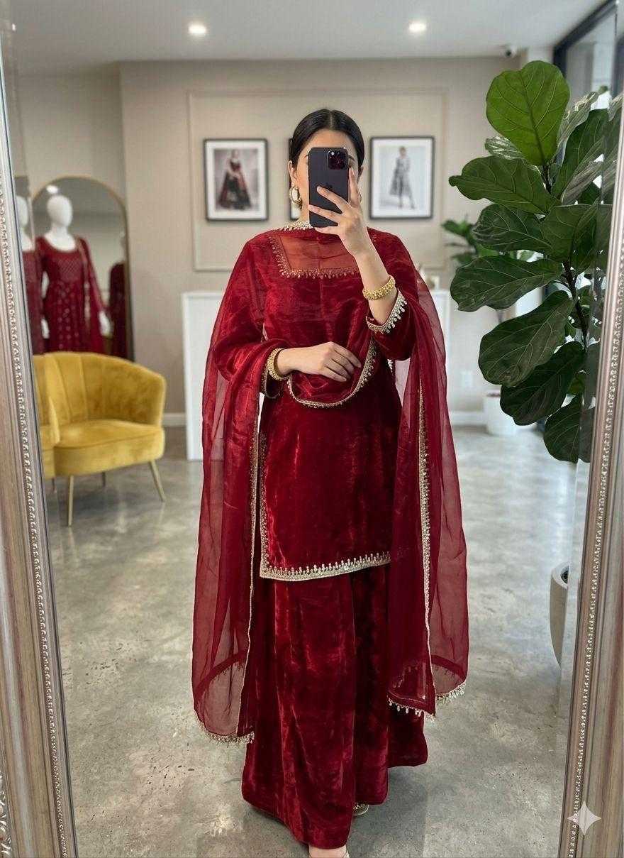 Chandani Space Silk Sharara Salwar Suit