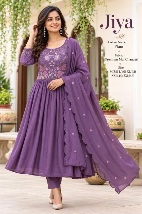 Charm Chanderi Cotton Anarkali Suit