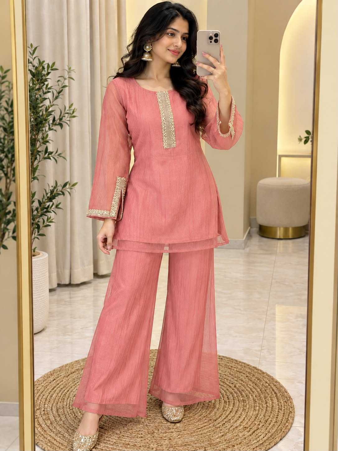 Crush Tissue Silk Party Wear Suit