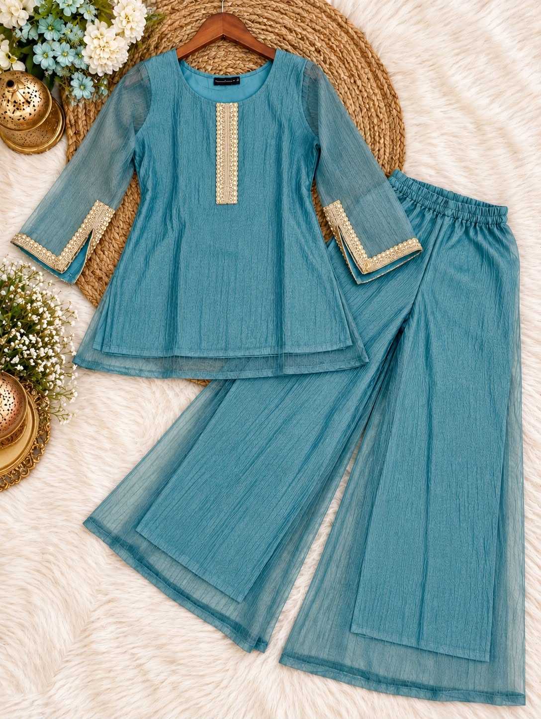 Crush Tissue Silk Party Wear Suit