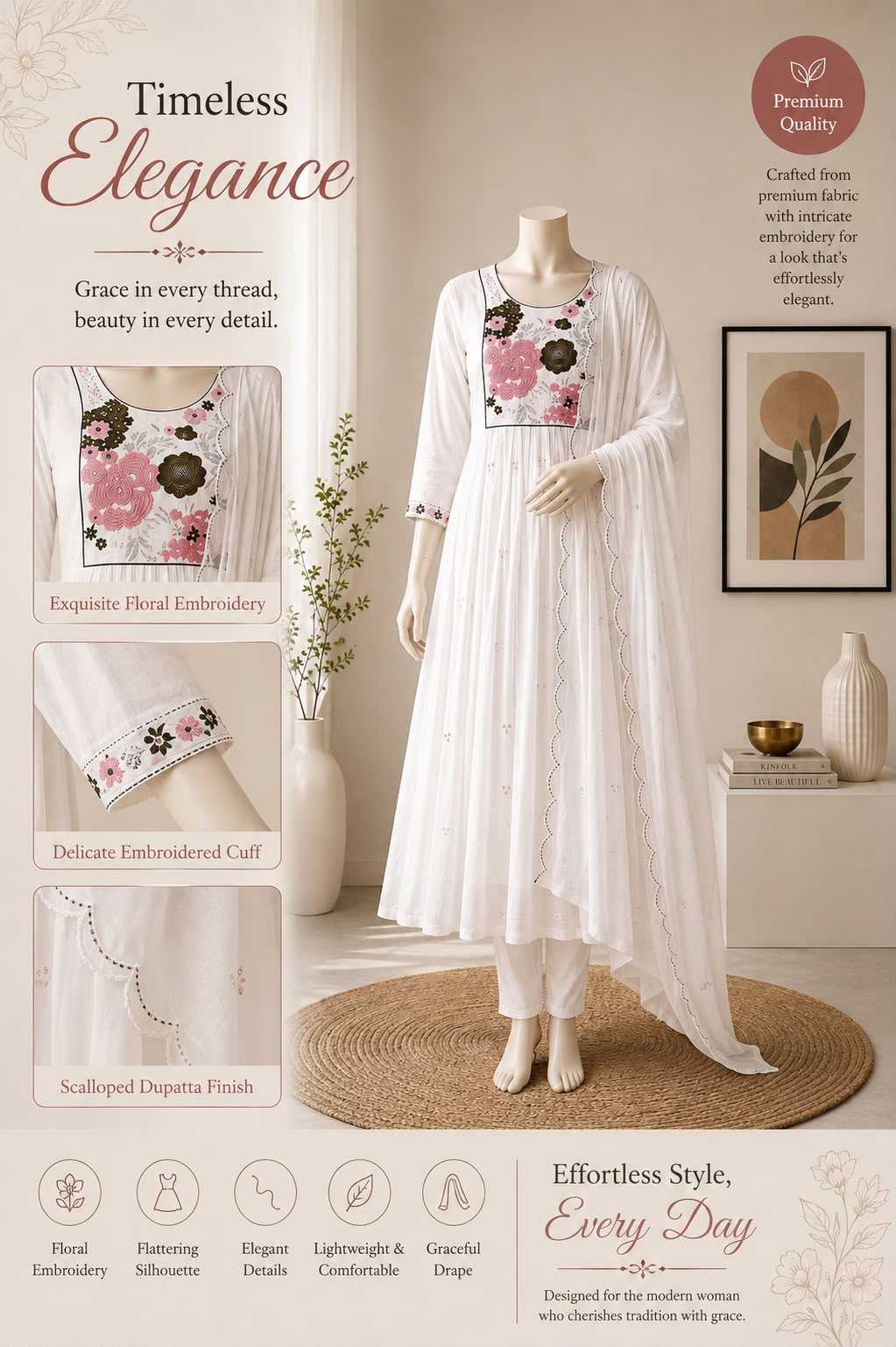 Drishti Chanderi Cotton Festive Kurti