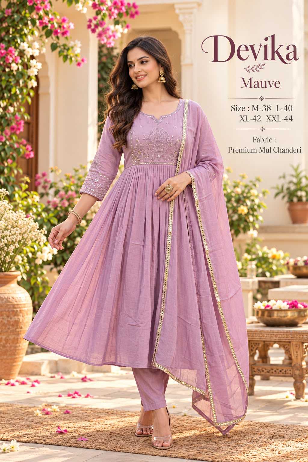 Emb Chanderi Cotton Festive Kurti