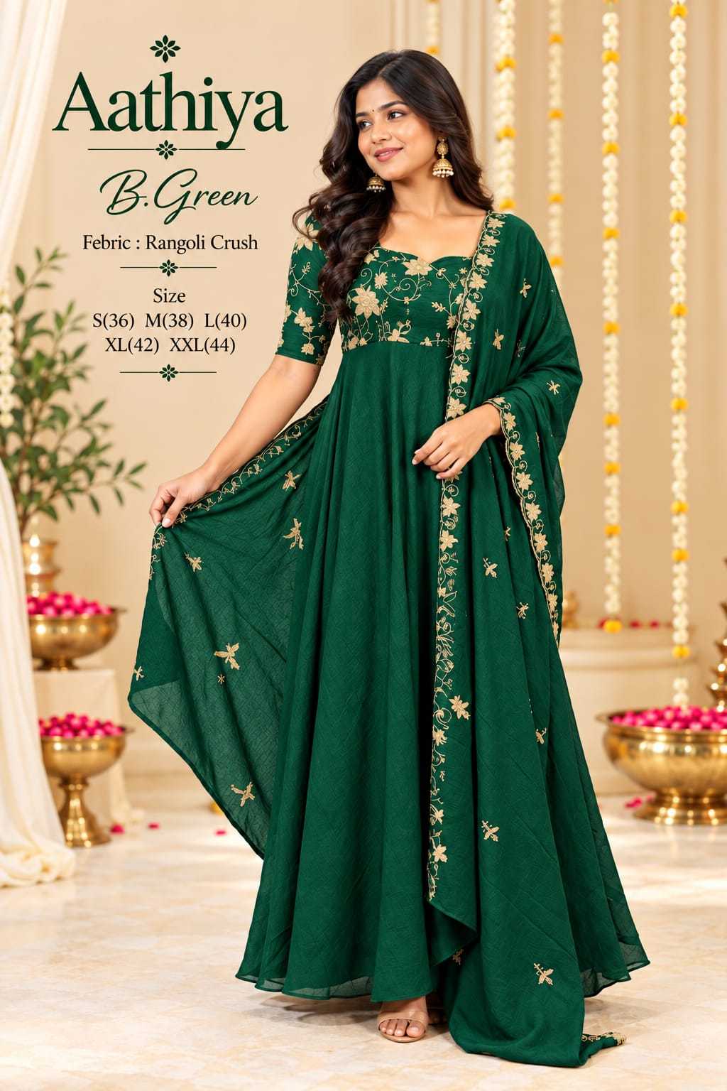 Emb Georgette Printed Gown