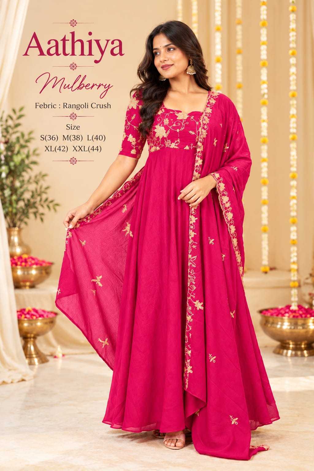 Emb Georgette Printed Gown
