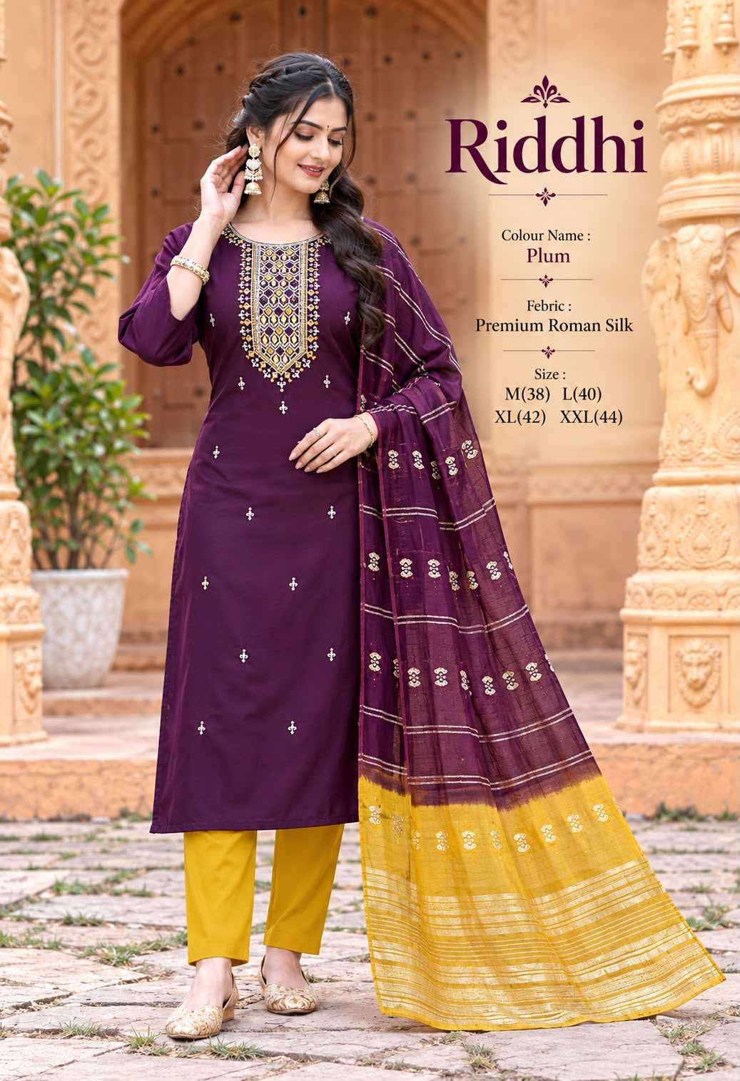Fabric Heavy Roman Silk Party Wear Kurti