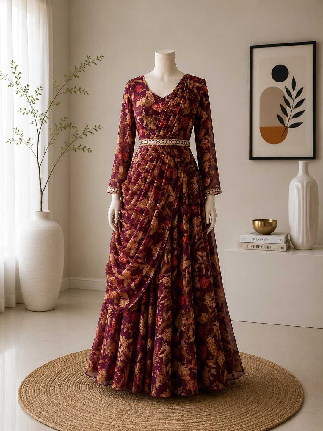 Flowy Chiffon Anarkali Gown