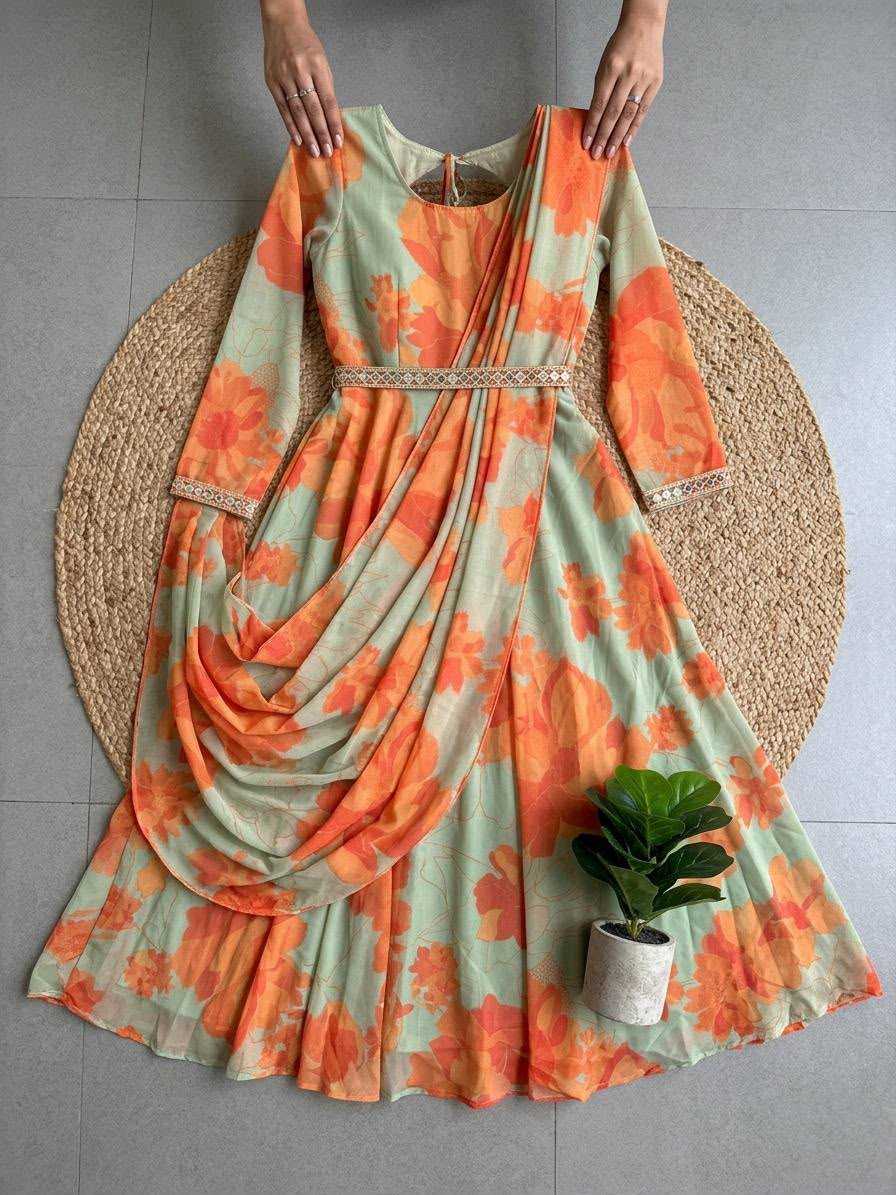 Flowy Chiffon Anarkali Gown