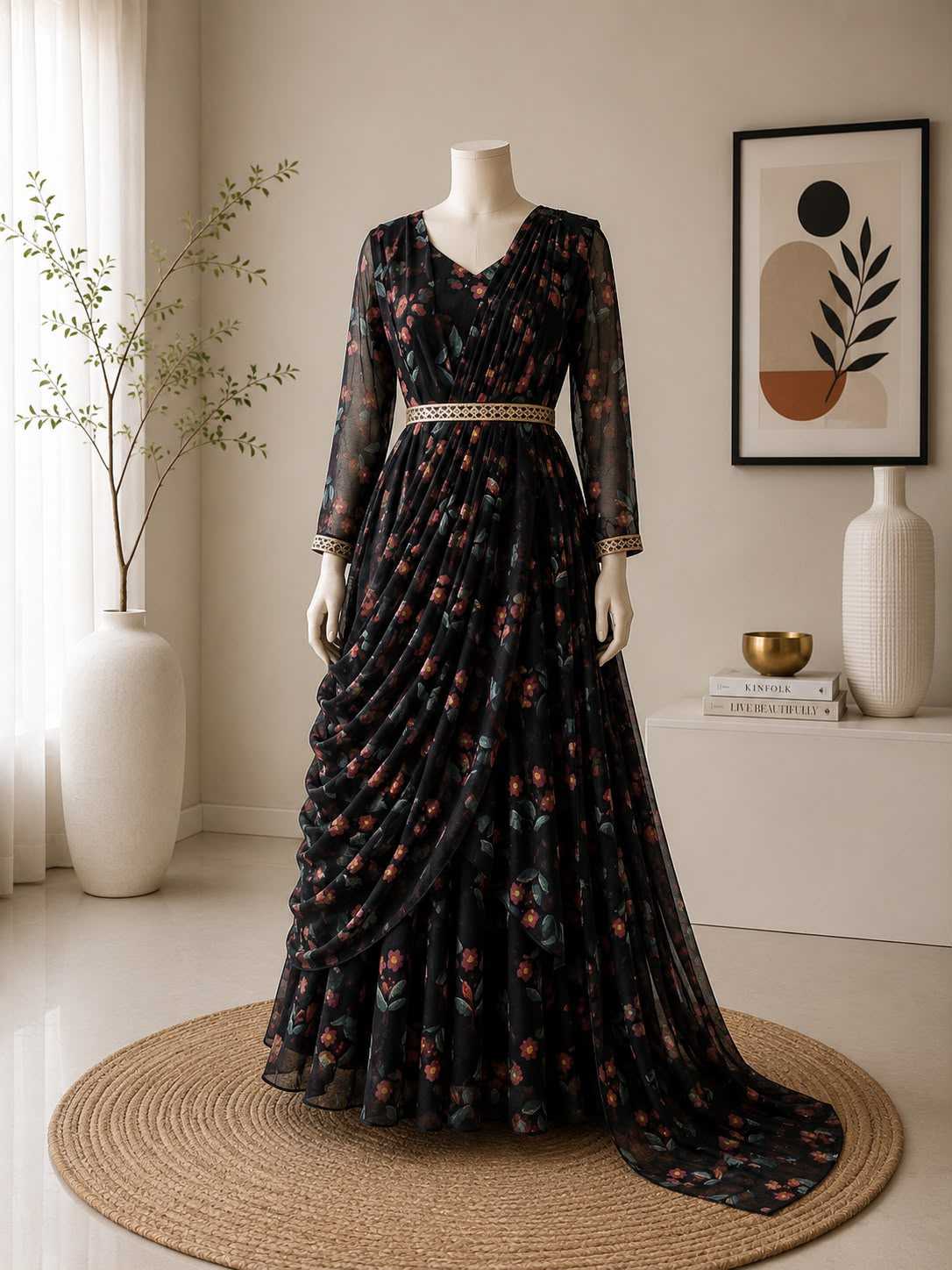Flowy Chiffon Anarkali Gown