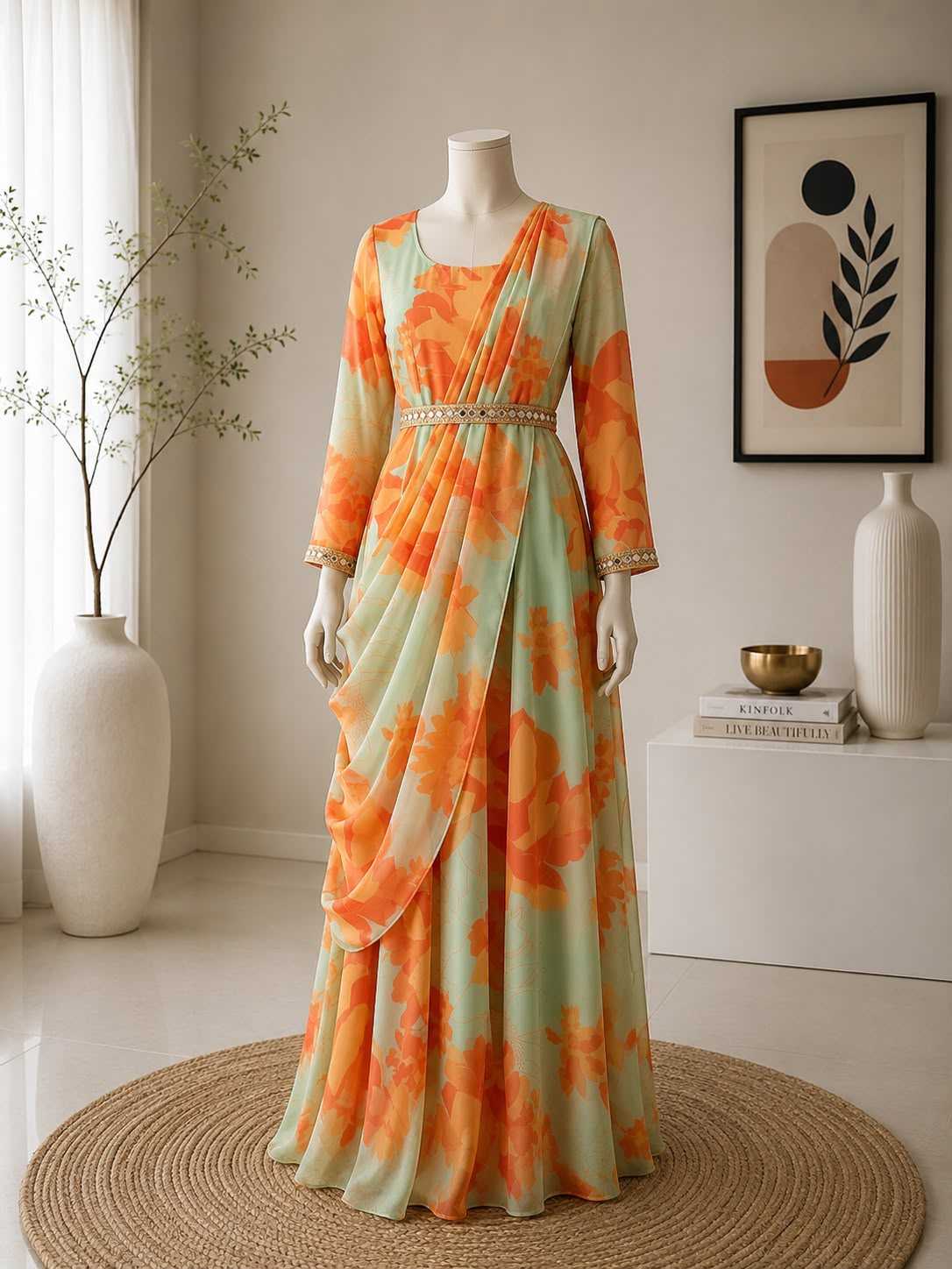 Flowy Chiffon Anarkali Gown