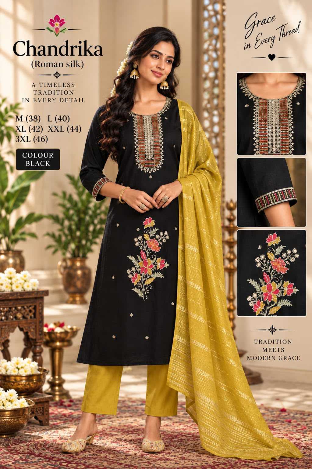 Forta Heavy Roman Silk Embroidery Suit