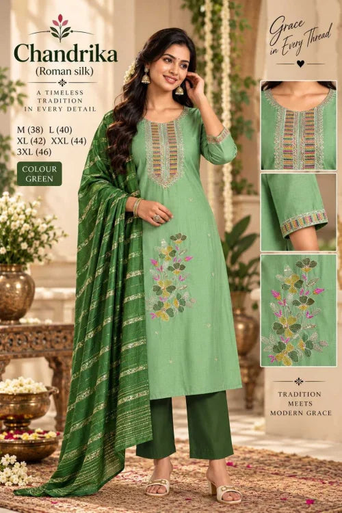Forta Heavy Roman Silk Embroidery Suit