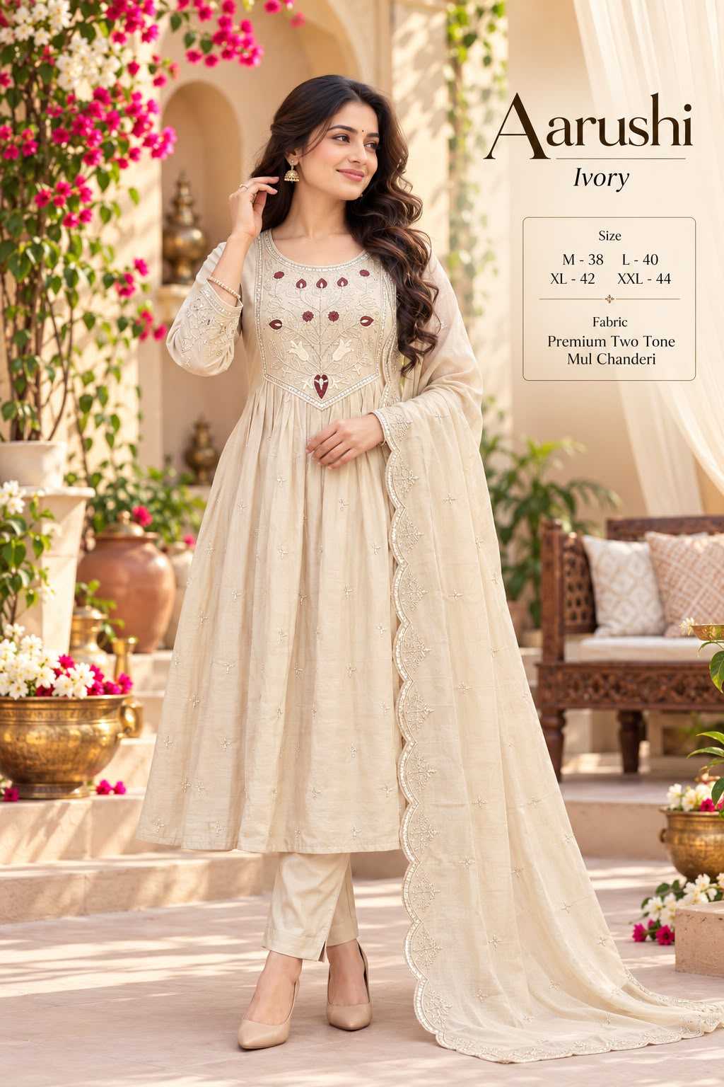 Grace Chanderi Cotton Embroidery Suit