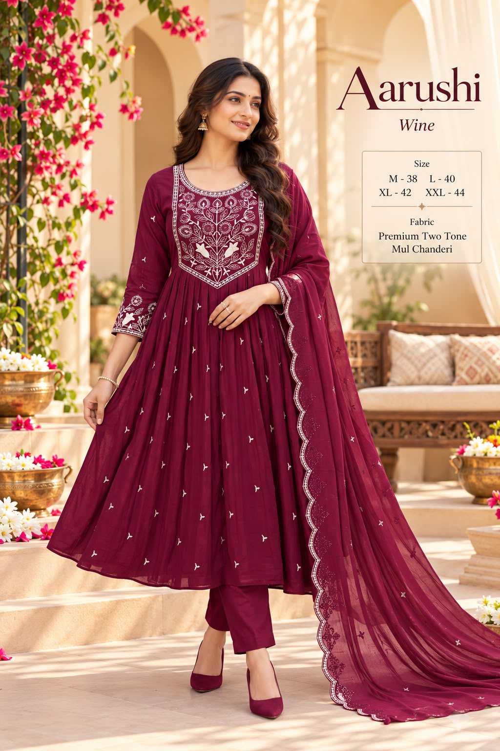 Grace Chanderi Cotton Embroidery Suit