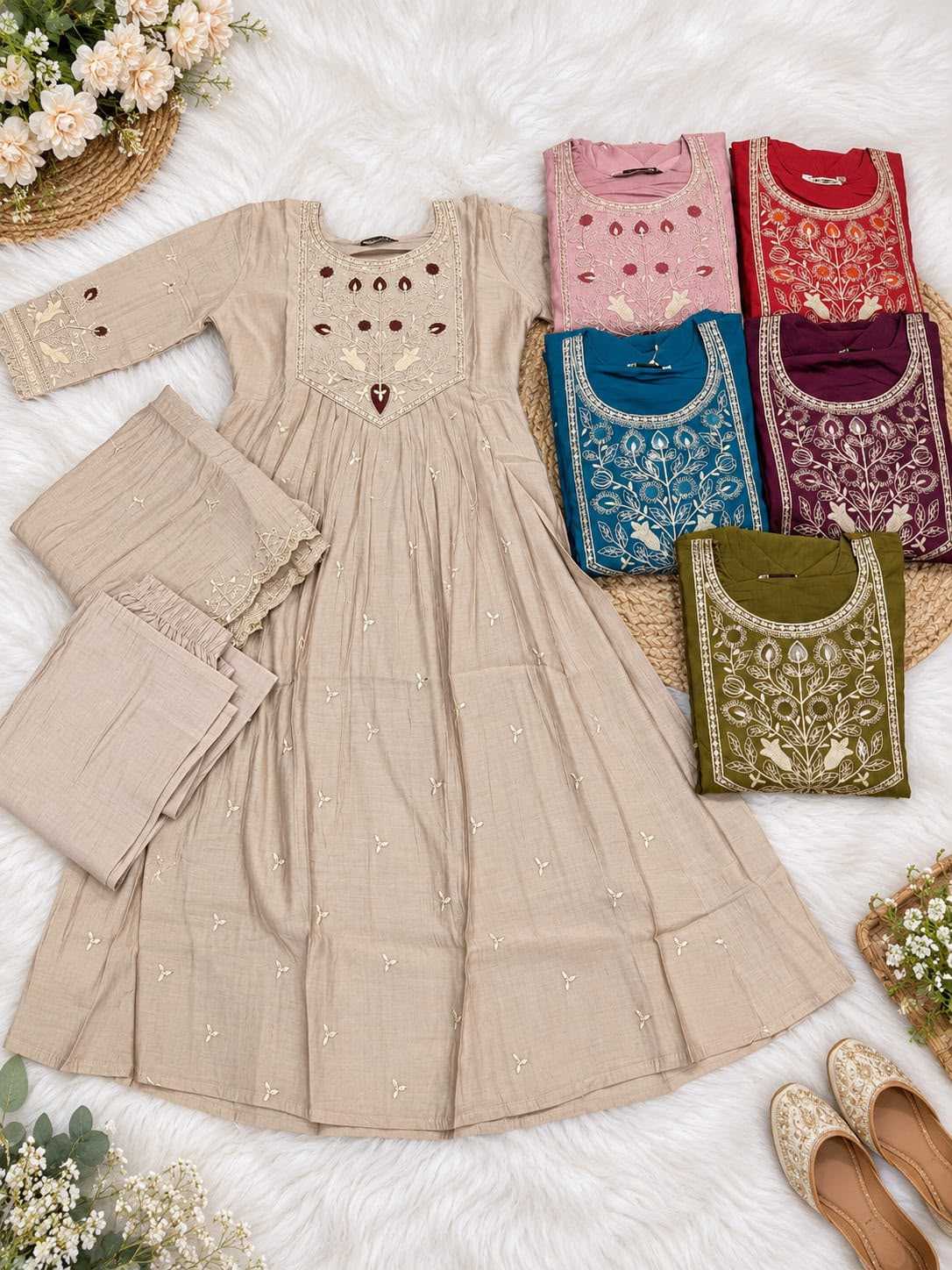 Grace Chanderi Cotton Embroidery Suit