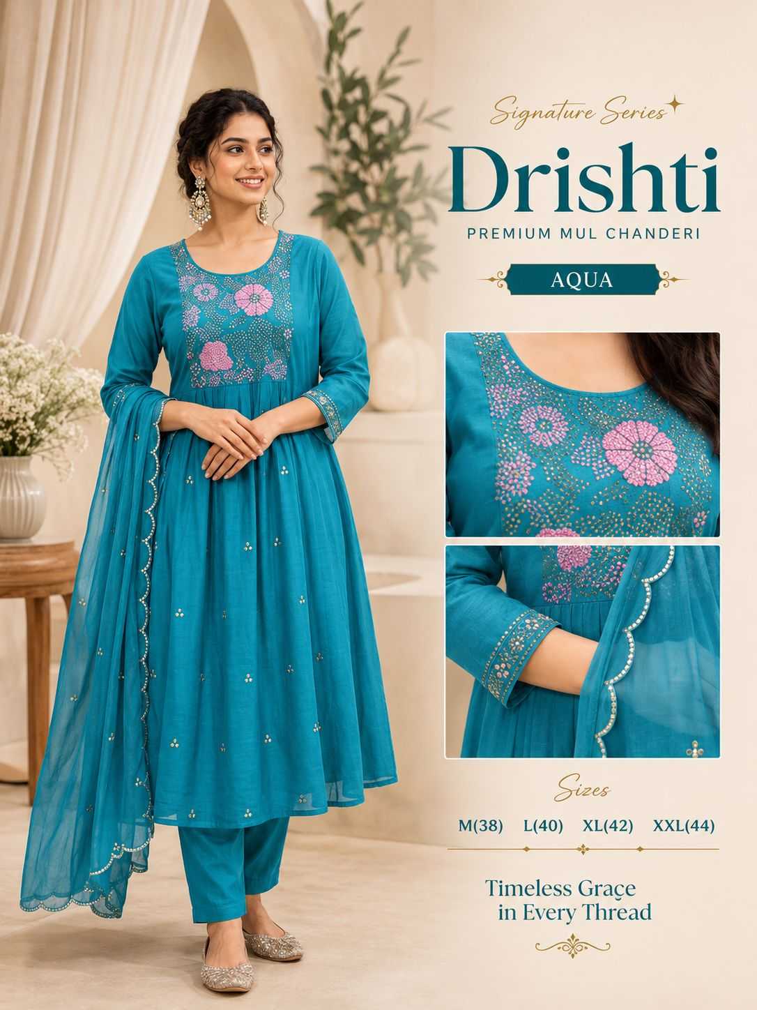 Grams Chanderi Silk Festive Kurti