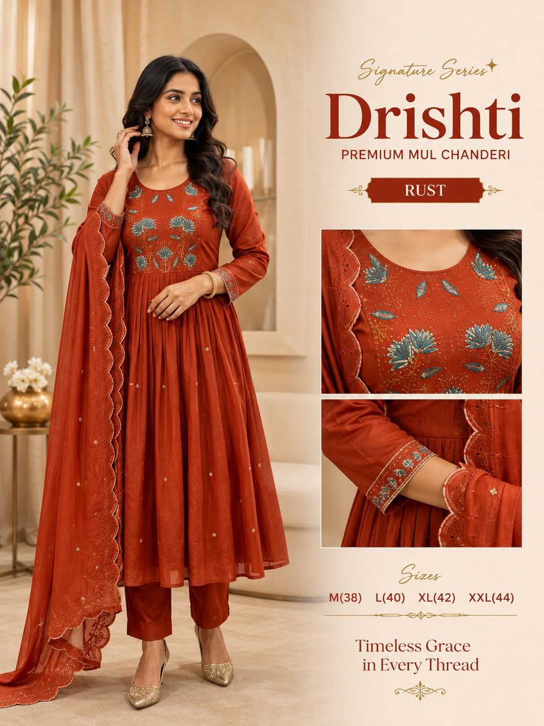 Grams Chanderi Silk Festive Kurti