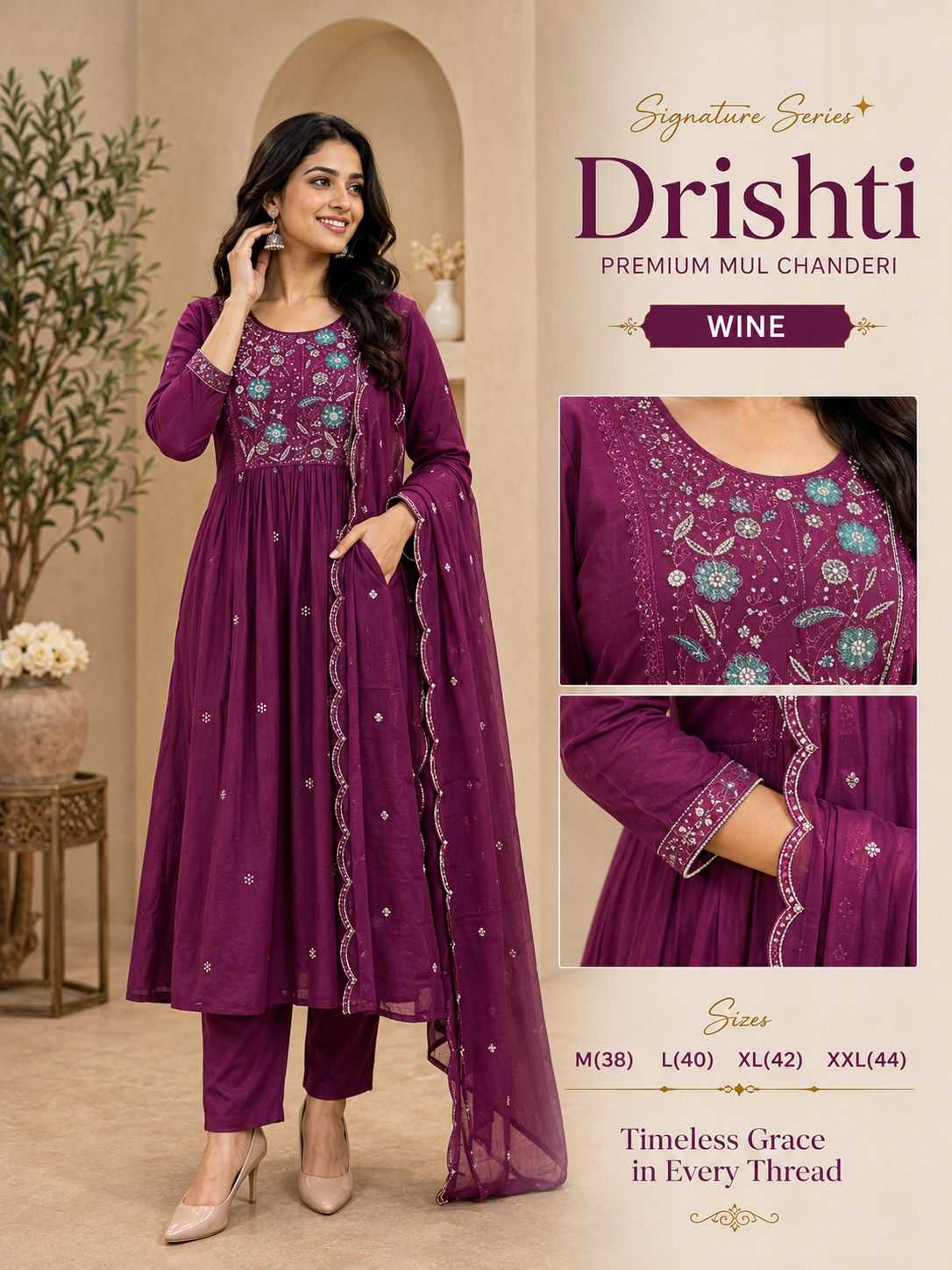 Grams Chanderi Silk Festive Kurti