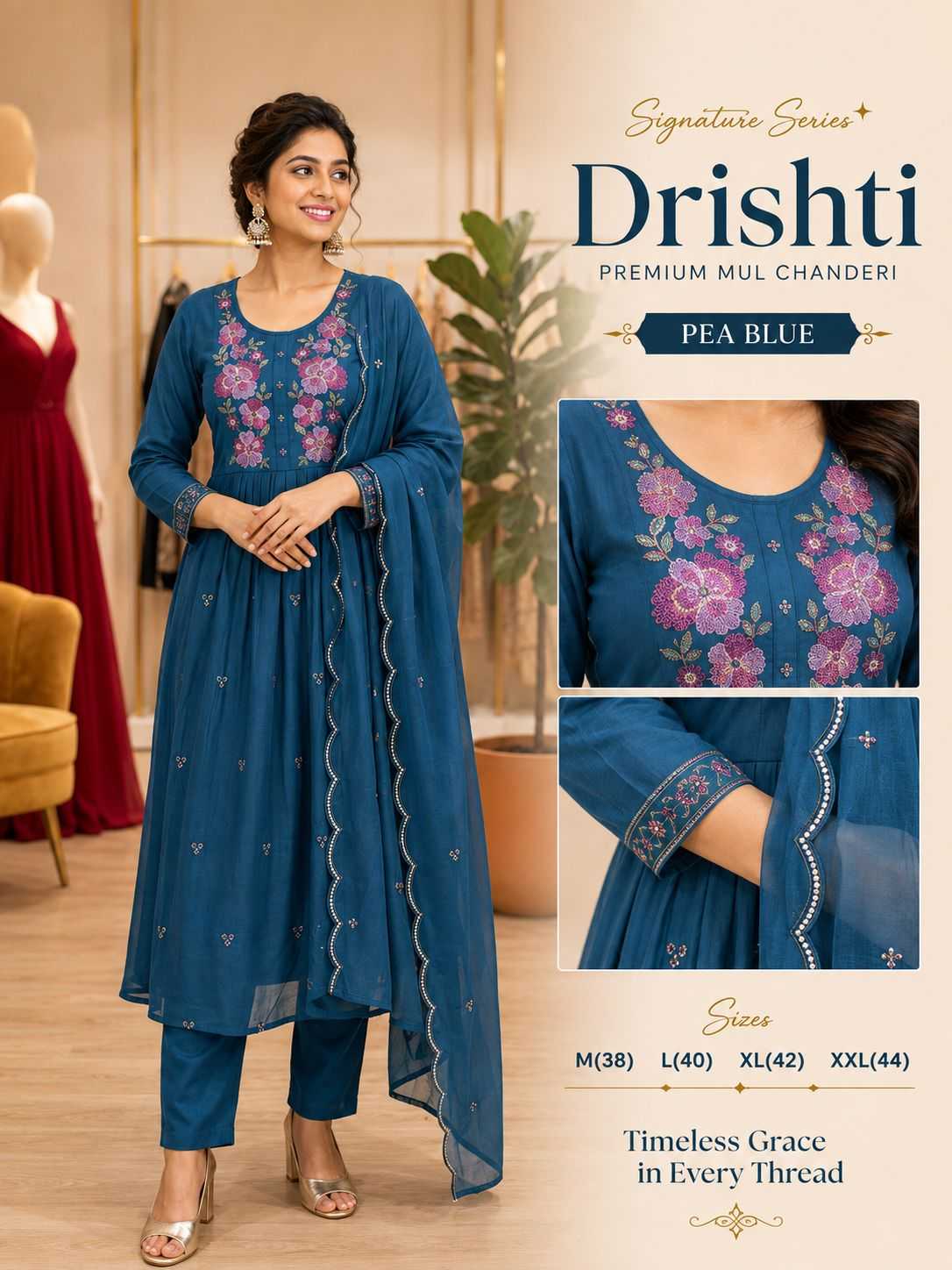 Grams Chanderi Silk Festive Kurti