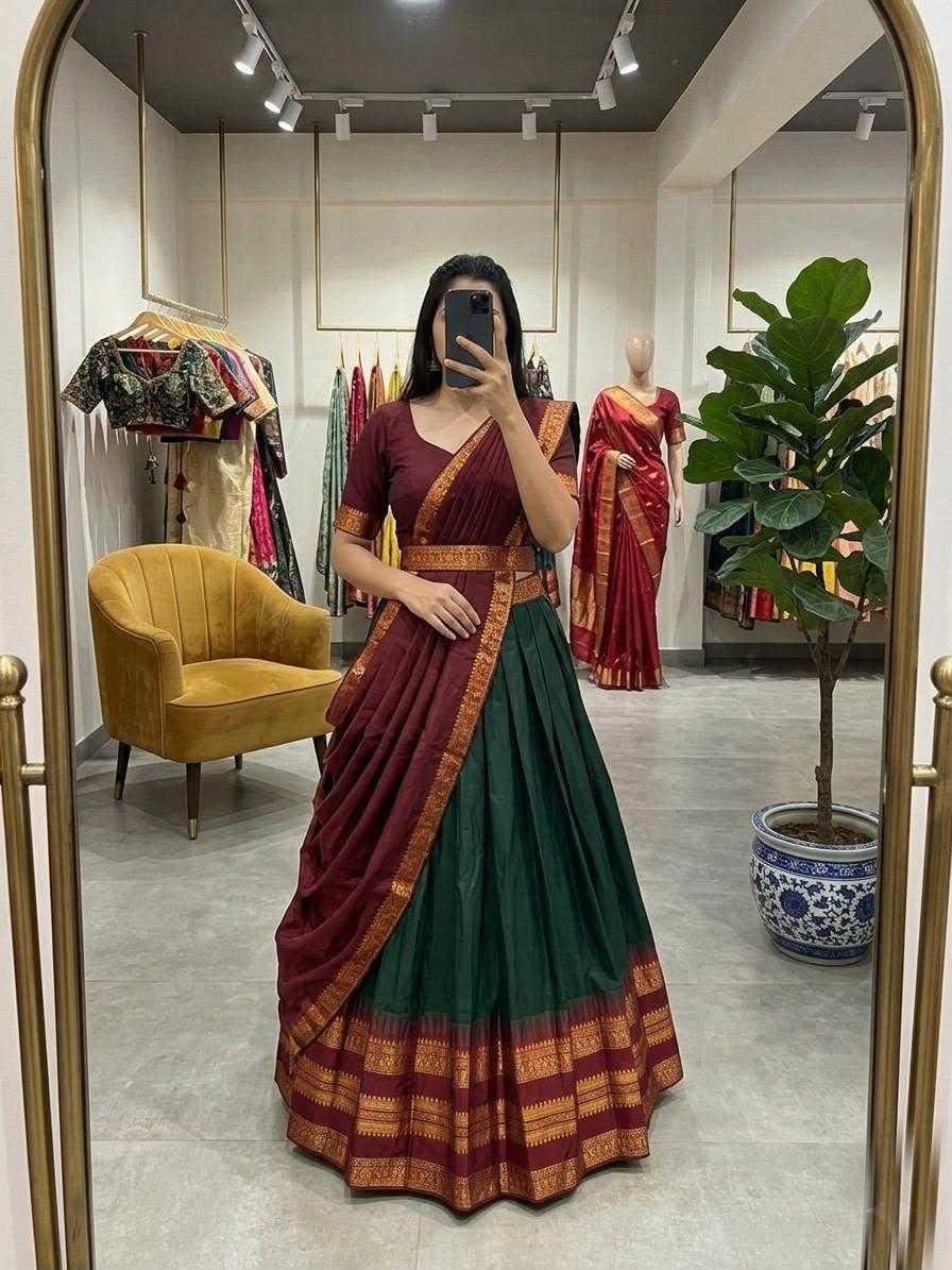 Kanchipuram Soft Cotton Silk Designer Lehenga