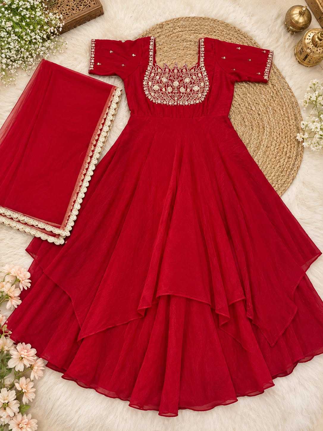 Kashvi Crush Silk Embroidery Gown