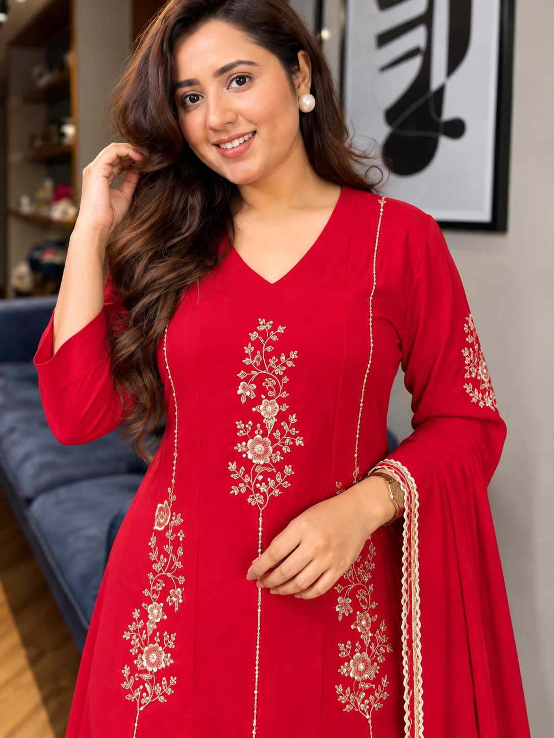 Chanderi Cotton Party Wear Kurti