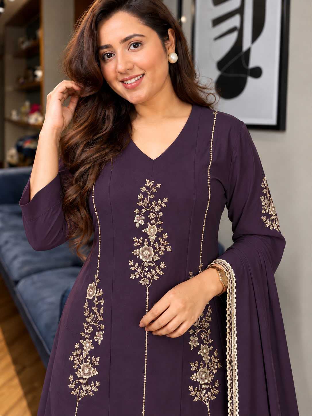 Chanderi Cotton Party Wear Kurti