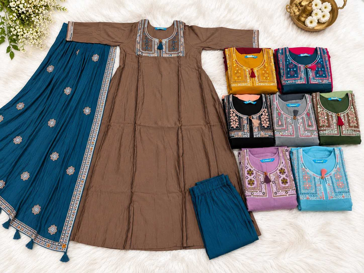 Ladli Heavy Roman Silk Designer Kurti