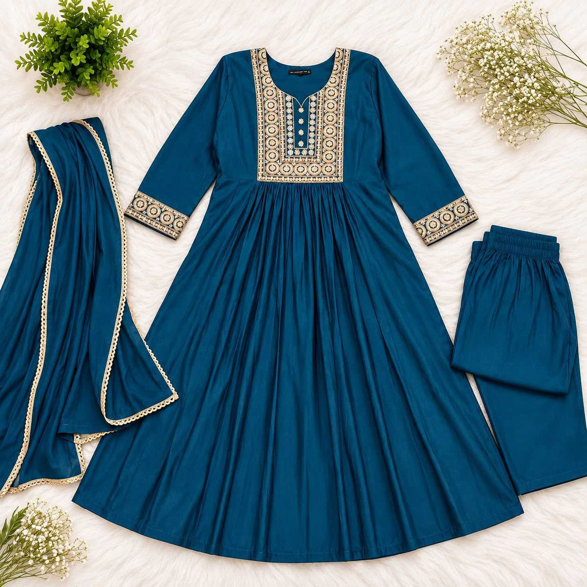 Mehrab Chanderi Silk Embroidery Suit
