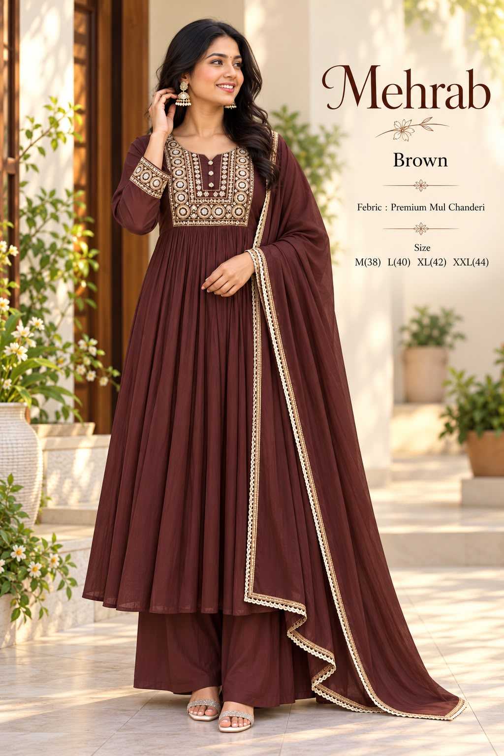 Mehrab Chanderi Silk Embroidery Suit