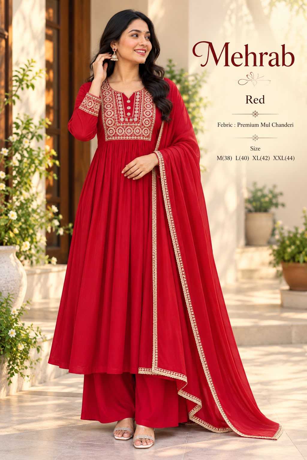 Mehrab Chanderi Silk Embroidery Suit
