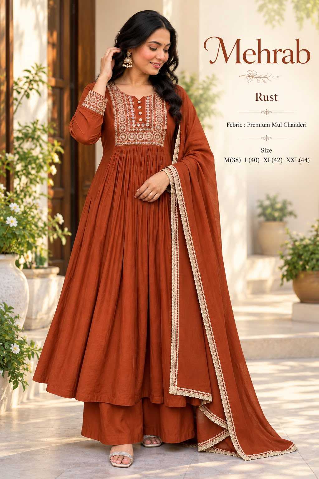 Mehrab Chanderi Silk Embroidery Suit