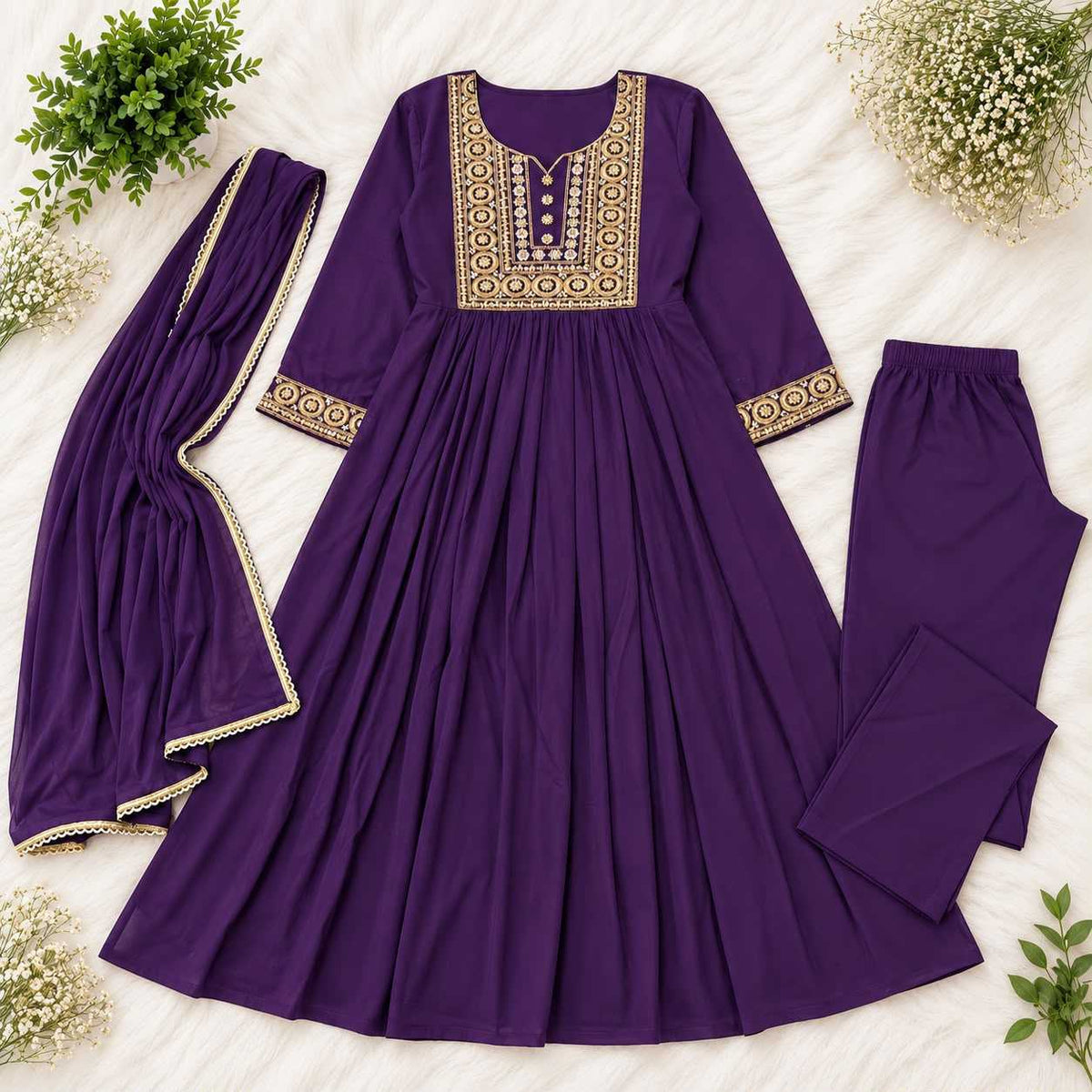 Mehrab Chanderi Silk Embroidery Suit