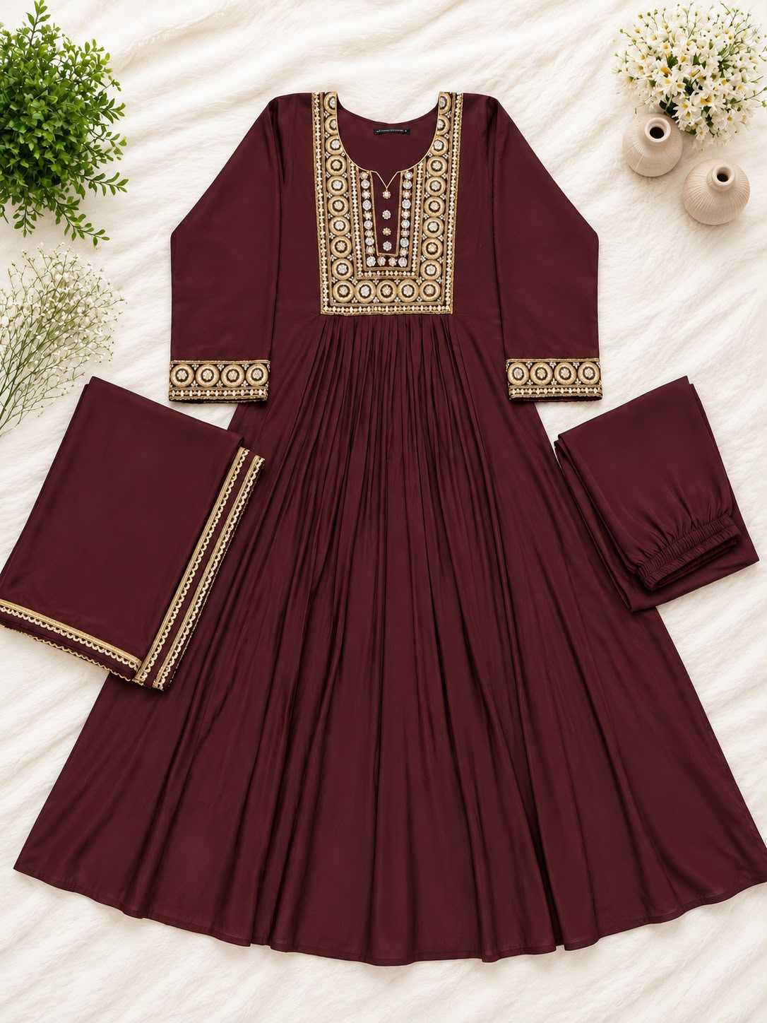 Mehrab Chanderi Silk Embroidery Suit