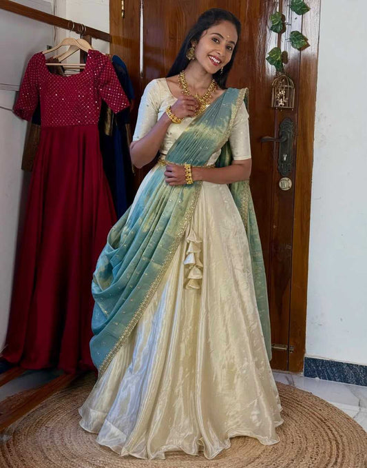 Mythili Chinon Silk Designer Lehenga